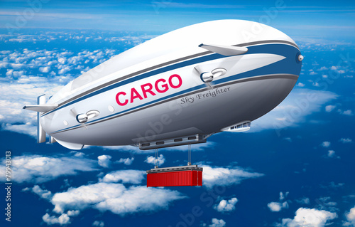 Cargo - Zeppelin, Schwerlast - Luftschif mit Container, freigest © i-picture