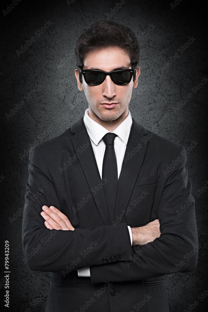 business portrait on a blue textured background business portrait on a blue textured background
