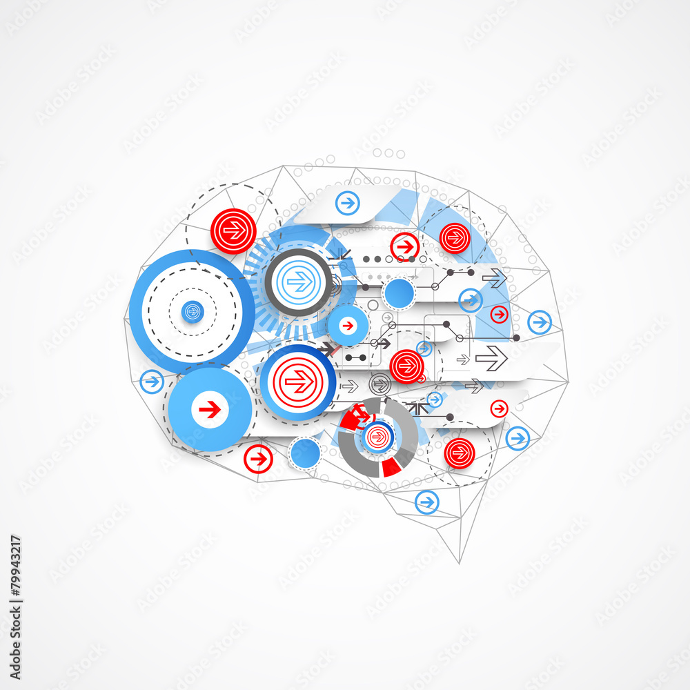 Obraz premium Abstract digital brain,technology concept.