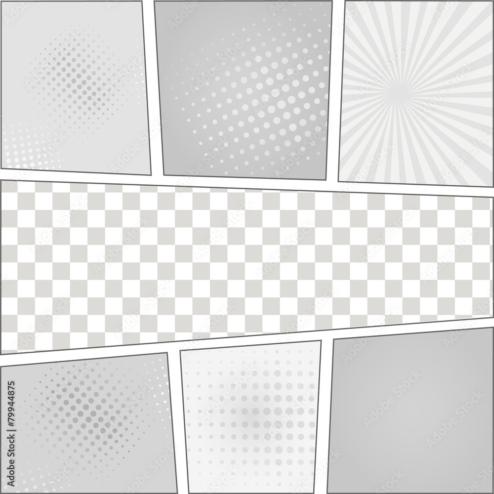 Comics pop art style blank layout template with dots pattern