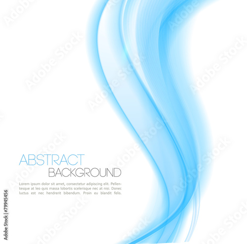 Abstract Blue curved lines background. Wave Template design