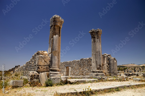 remains of Roman monuments Volubilis, Morocco