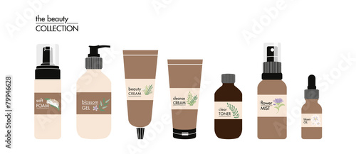 Beauty Facial Products. Vector design.