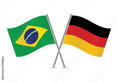 Brazilian and German flags. Vector illustration.
