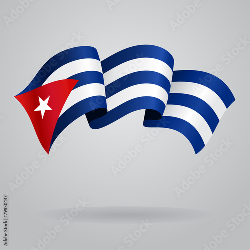 Cuban waving Flag. Vector illustration