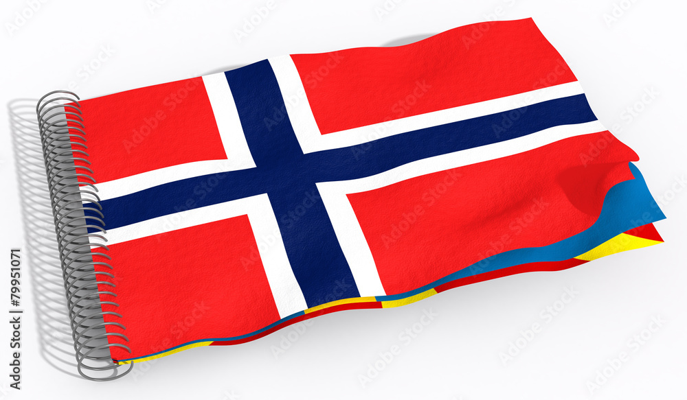 Fototapeta premium Bandiera con spirale Norvegia