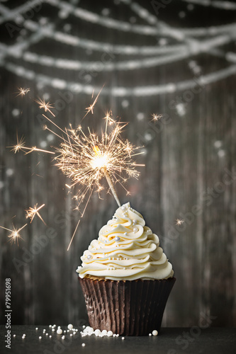 Cupcake with sparkler
