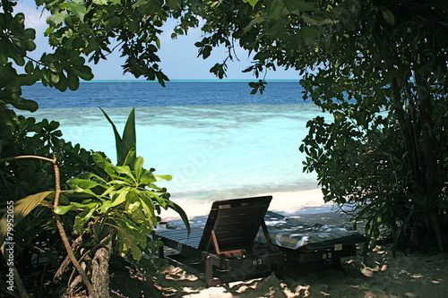 Liegestuhl am Strand