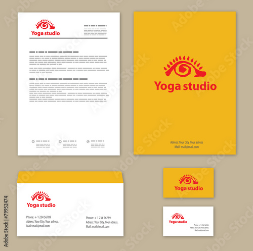 Yoga studio branding set