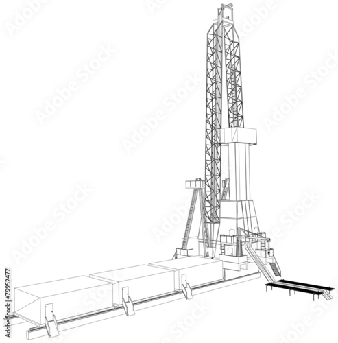 Oil rig. Detailed vector illustration