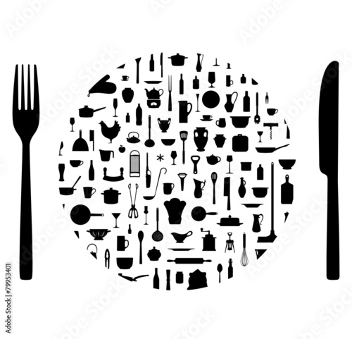 Essenszeit Silhouetten