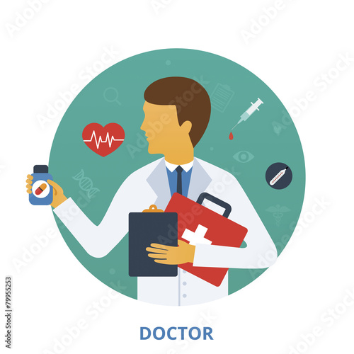 Doctor, vector illustration