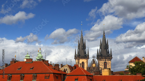 Old Prague rooftops