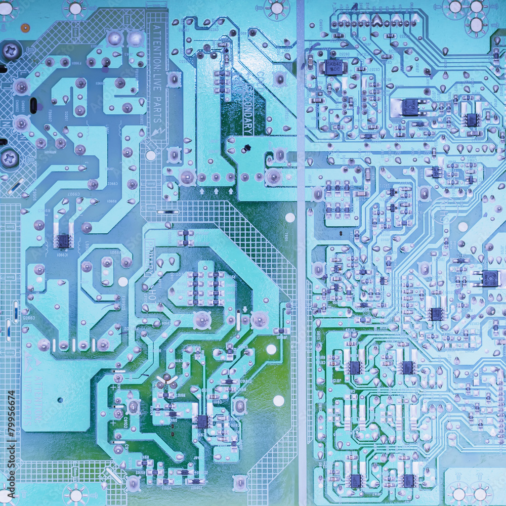 Fototapeta premium Electronic circuit board scheme background