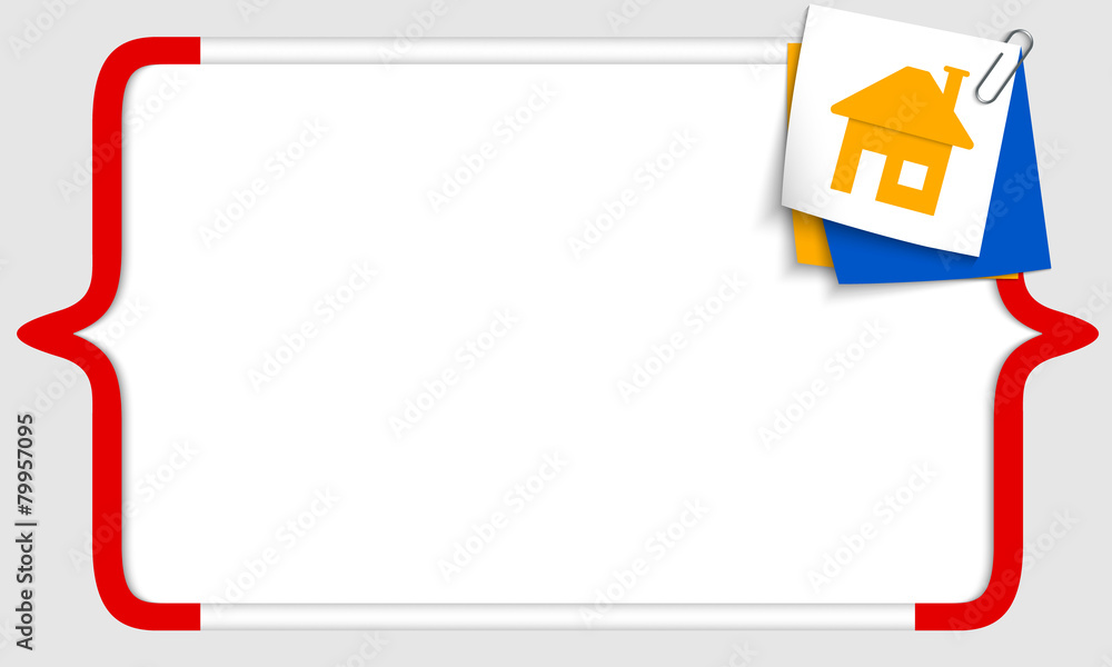 Abstract square brackets for your text and home symbol Abstract square brackets for your text and home symbol