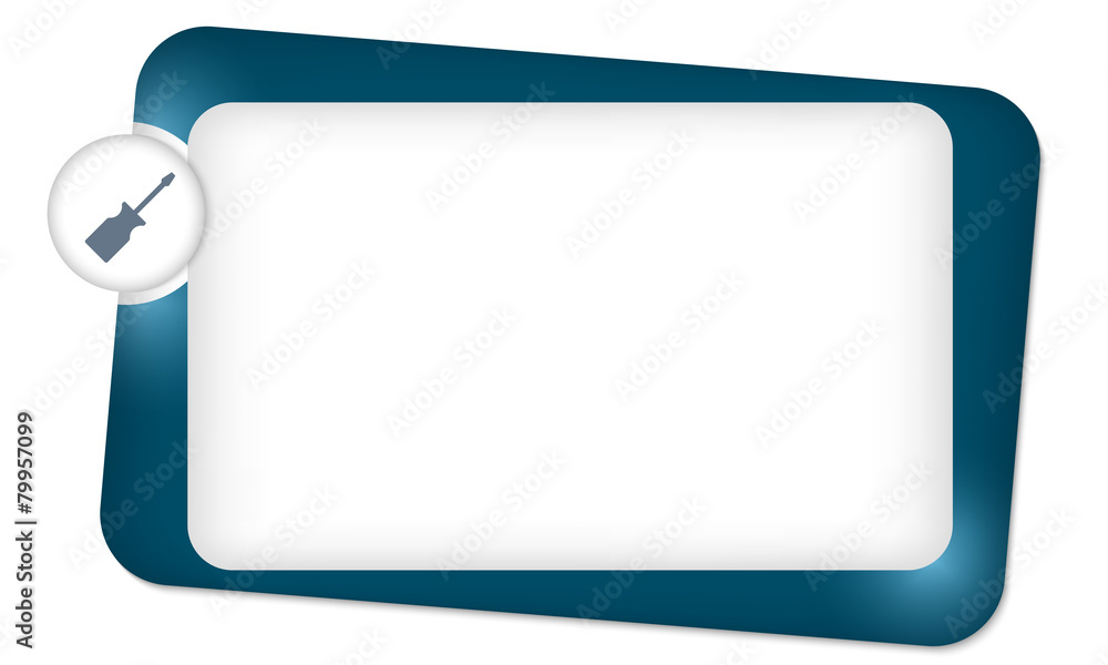 Dark frame for entering text and screwdriver Dark frame for entering text and screwdriver