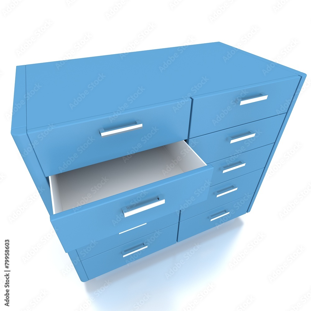 cupboard with opened empty drawer cupboard with opened empty drawer