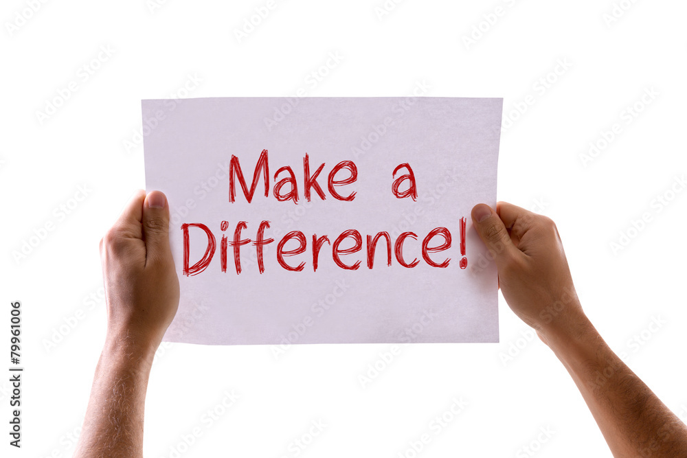Make a Difference card isolated on white Make a Difference card isolated on white