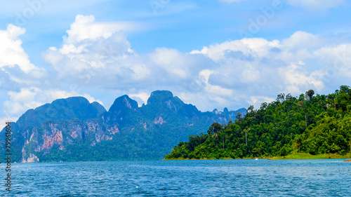 Wallpaper Mural Beautiful scene Blue clear water with rock mountain at Ratchapra Torontodigital.ca