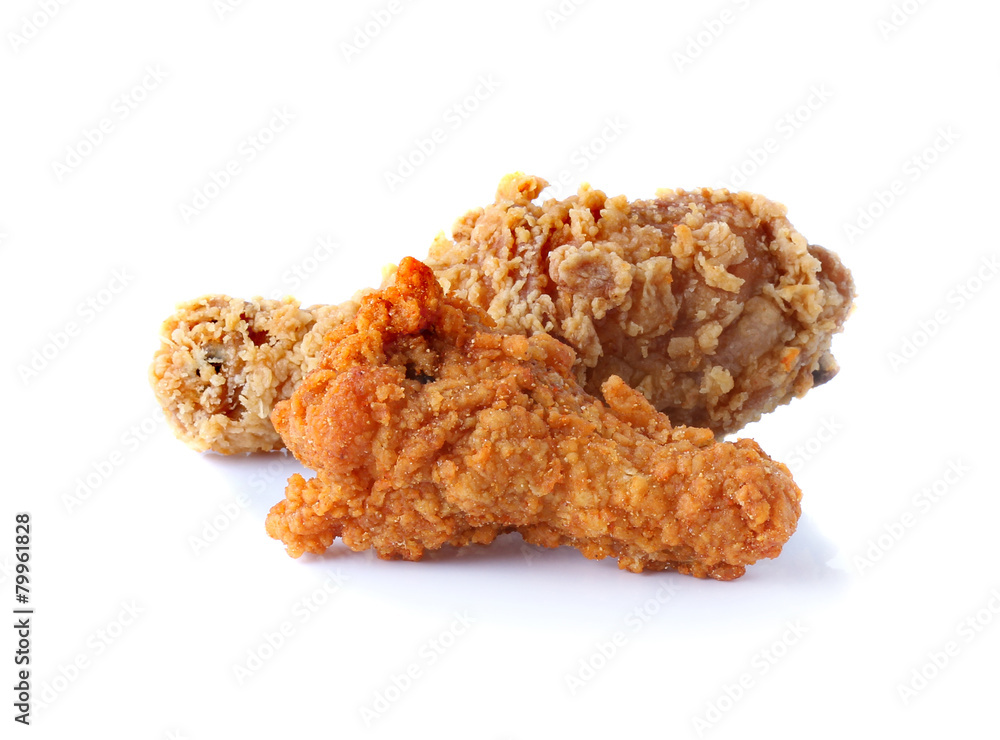 Fried chicken isolated on white background Fried chicken isolated on white background