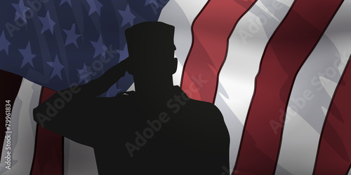 Salut Militaire US. Drapeau