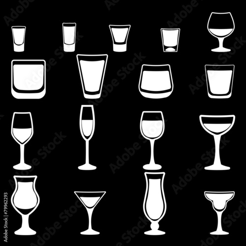 Glass vector silhouette collection