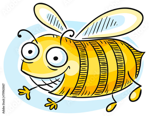 Funny cartoon bee