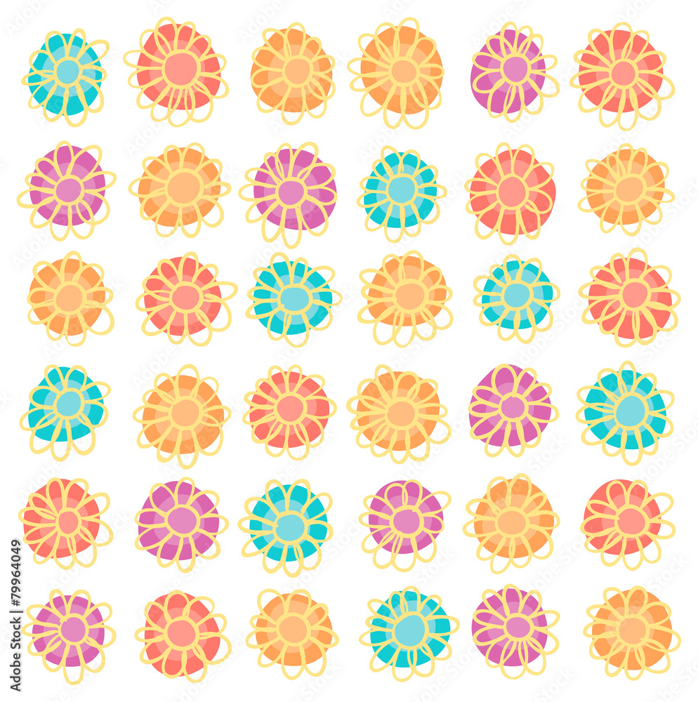 Seamless hand-drawn flower pattern Seamless hand-drawn flower pattern