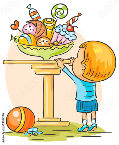 Child and sweets