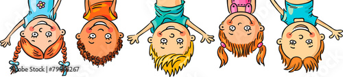 kids hanging upside down