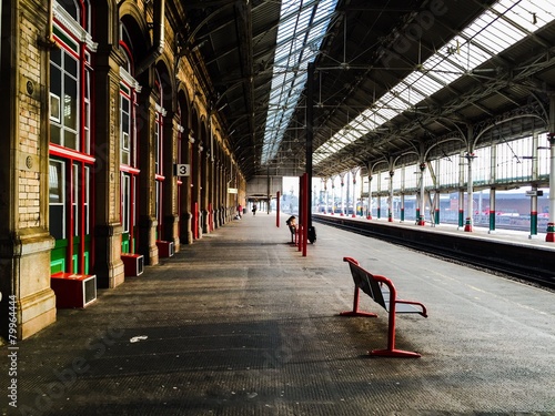empty railway platform evening