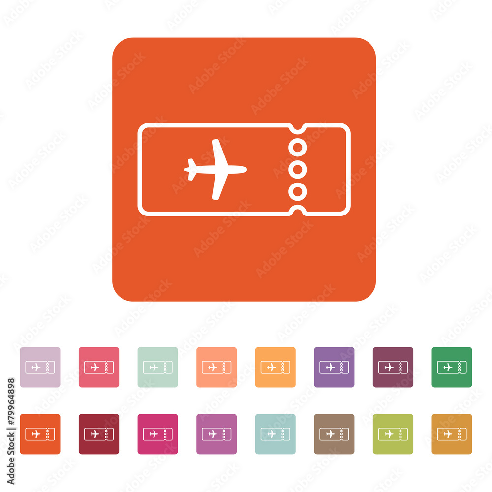 The blank ticket plane icon. Travel symbol. Flat The blank ticket plane icon. Travel symbol. Flat