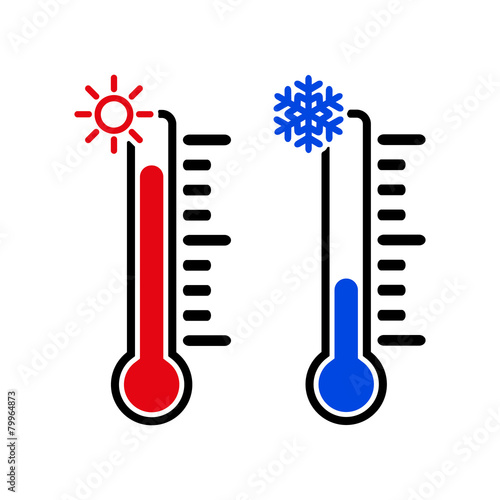 The thermometer icon. High and Low temperature