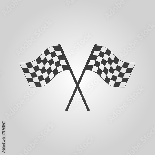 The checkered flag icon. Finish symbol. Flat