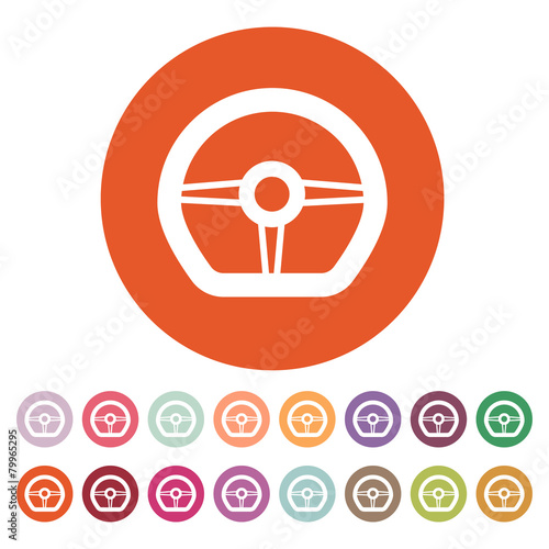 The steering wheel icon. Auto symbol. Flat