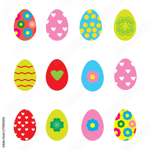decorated easter egg on white background