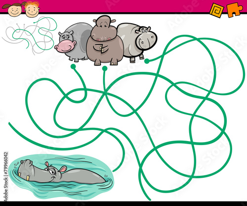 paths or maze cartoon game