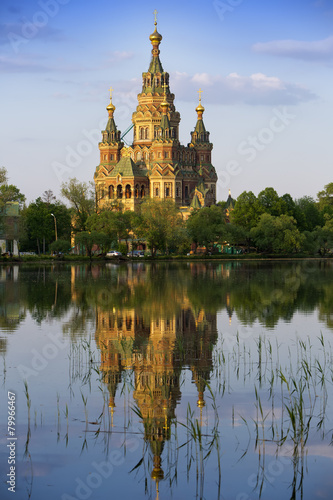 Russia, Peterhof and the Church of St. Peter and Paul Church.