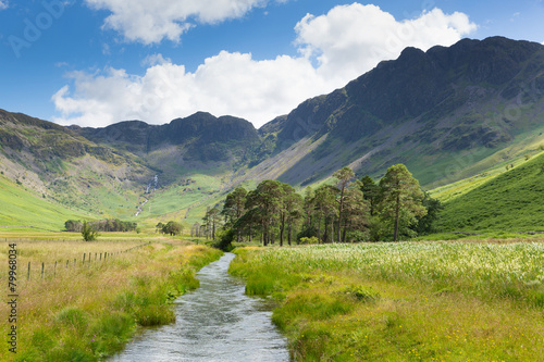 Canvas Print Lake District river and Haystacks mountain Buttermere UK