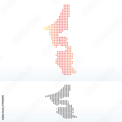 Map of United Arab Emirates, Ras al-Khaimah Emirate with Dot Pat