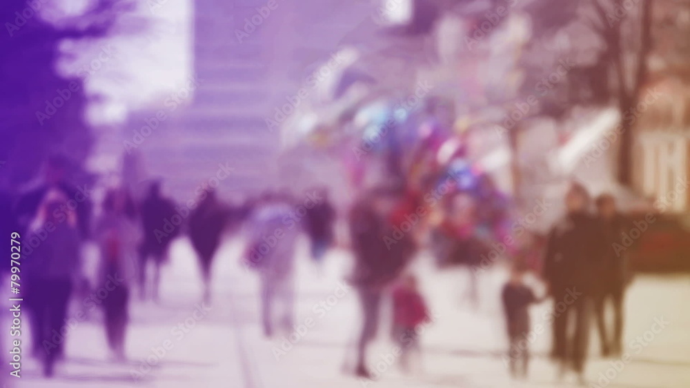 Blur Crowd of People Walking On the Street in Bokeh Blur Crowd of People Walking On the Street in Bokeh