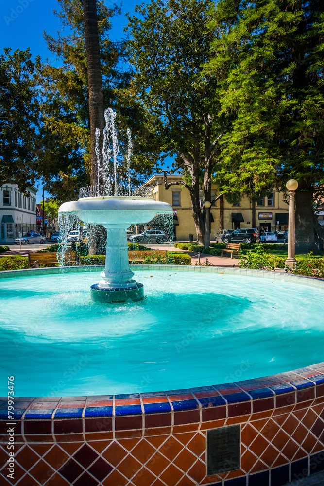 Fountain at the circle in Orange, California.