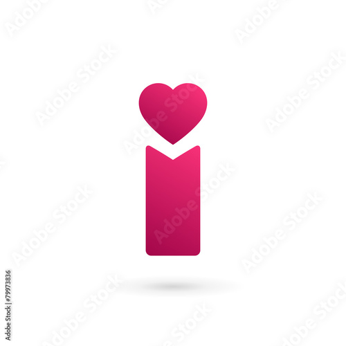 Letter I heart logo icon design template elements