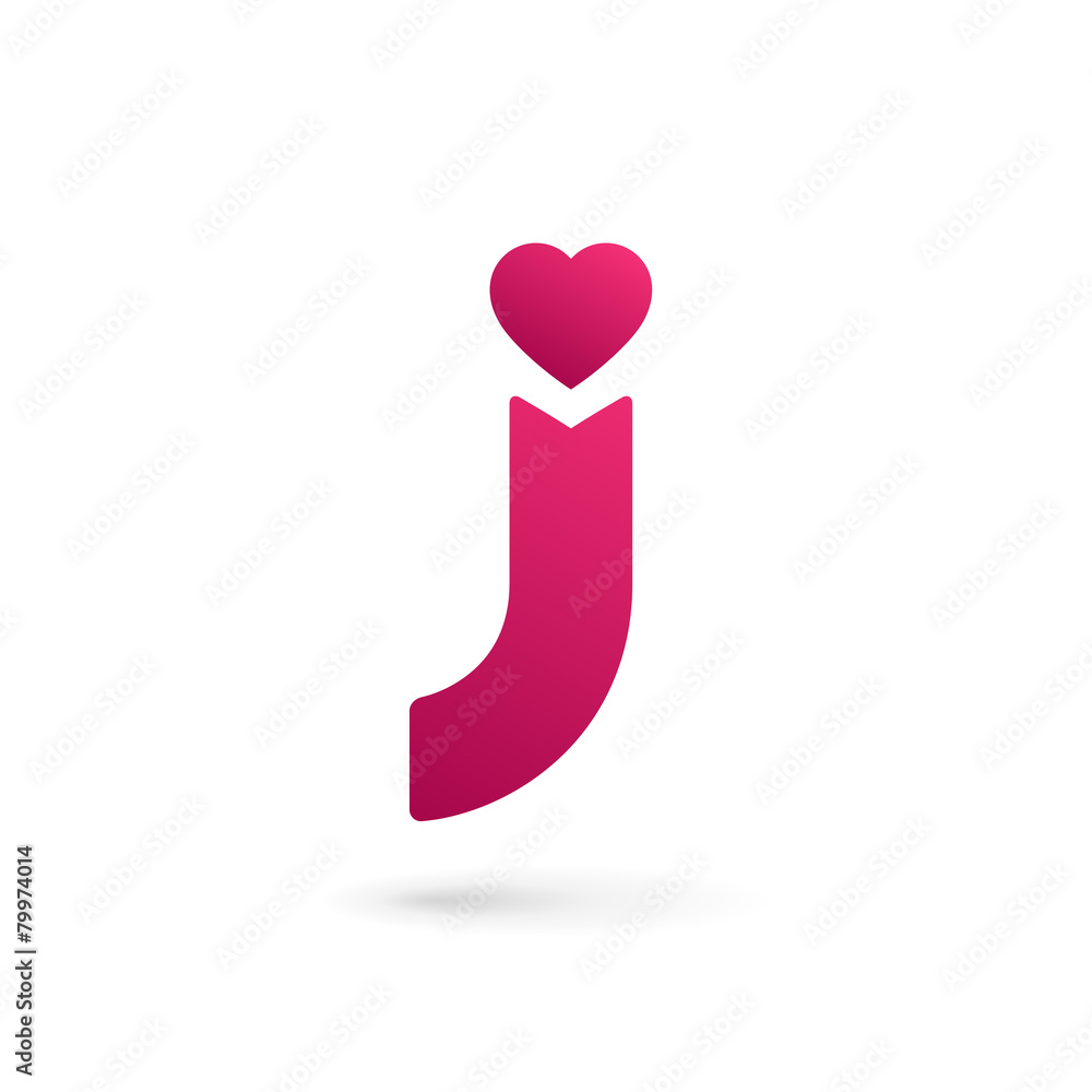 Letter J heart logo icon design template elements Stock Vector Adobe