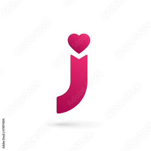 Letter J heart logo icon design template elements