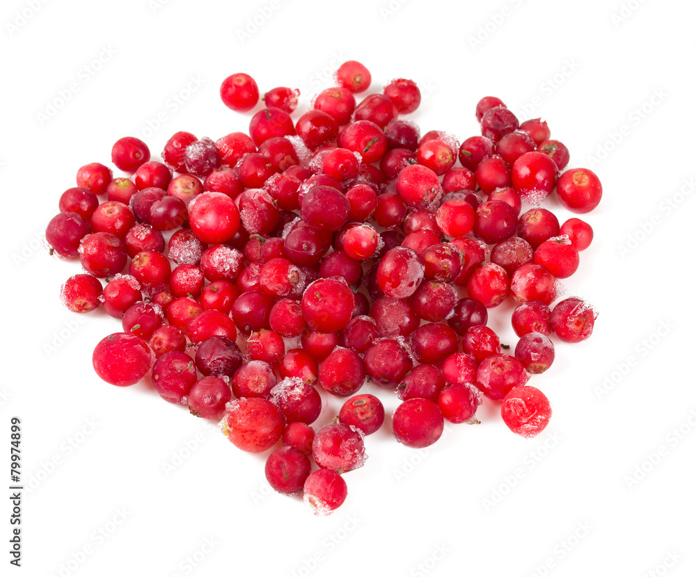 cowberries isolated on white