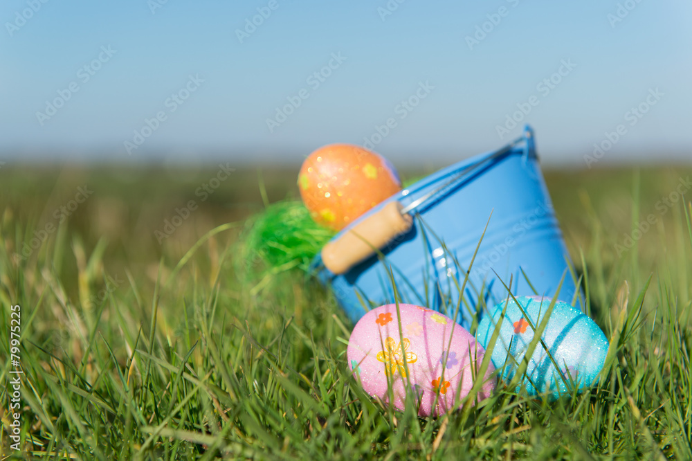 Fototapeta premium Bucket easter eggs