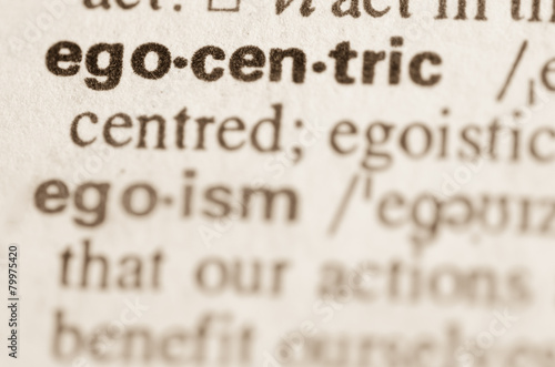 Dictionary definition of word egocentric
