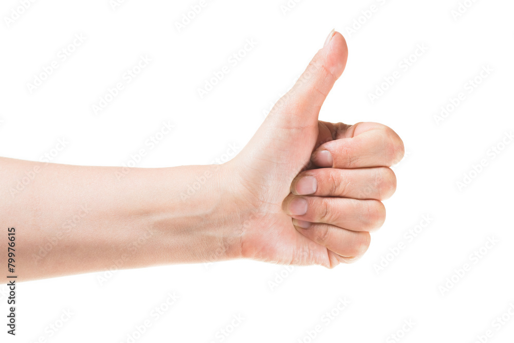 hand holding thumbs up, isolated on white background hand holding thumbs up, isolated on white background