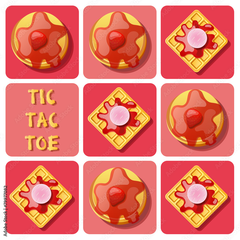 Pancake Waffle Tic Tac Toe Board | Clay Tic Tac Toe Game